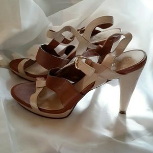 Cole Haan Two-tone Strappy Heels Sz 9